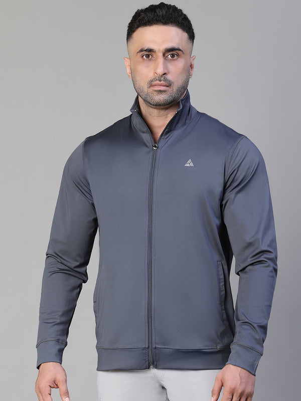 Basic Zipper Jacket Gray