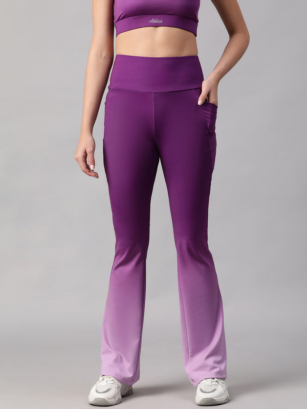 Dual Tone Flare Pant Purple