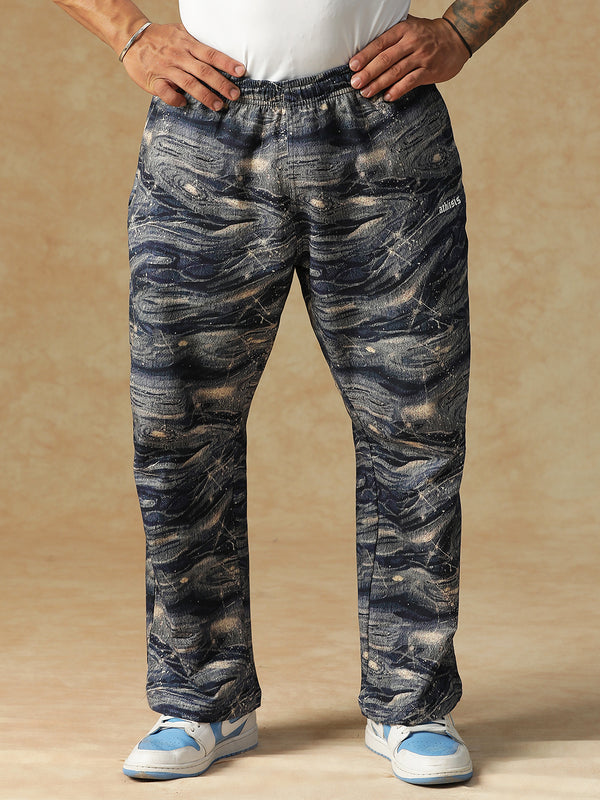 Printed Ocean Wave Sweatpants
