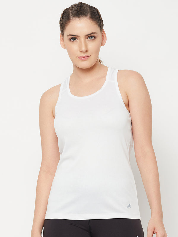Y-Back Tank Top White
