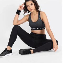 Typography Non-Wired Lightly Padded Workout Bra Athlisis Sports