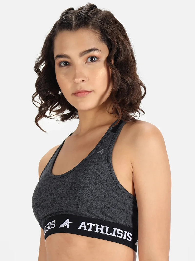 Typography Non-Wired Lightly Padded Workout Bra Athlisis Sports