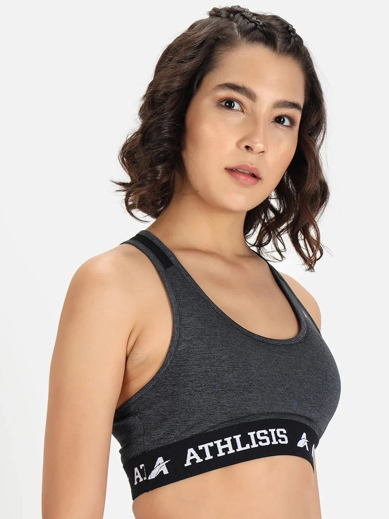 Typography Non-Wired Lightly Padded Workout Bra Athlisis Sports