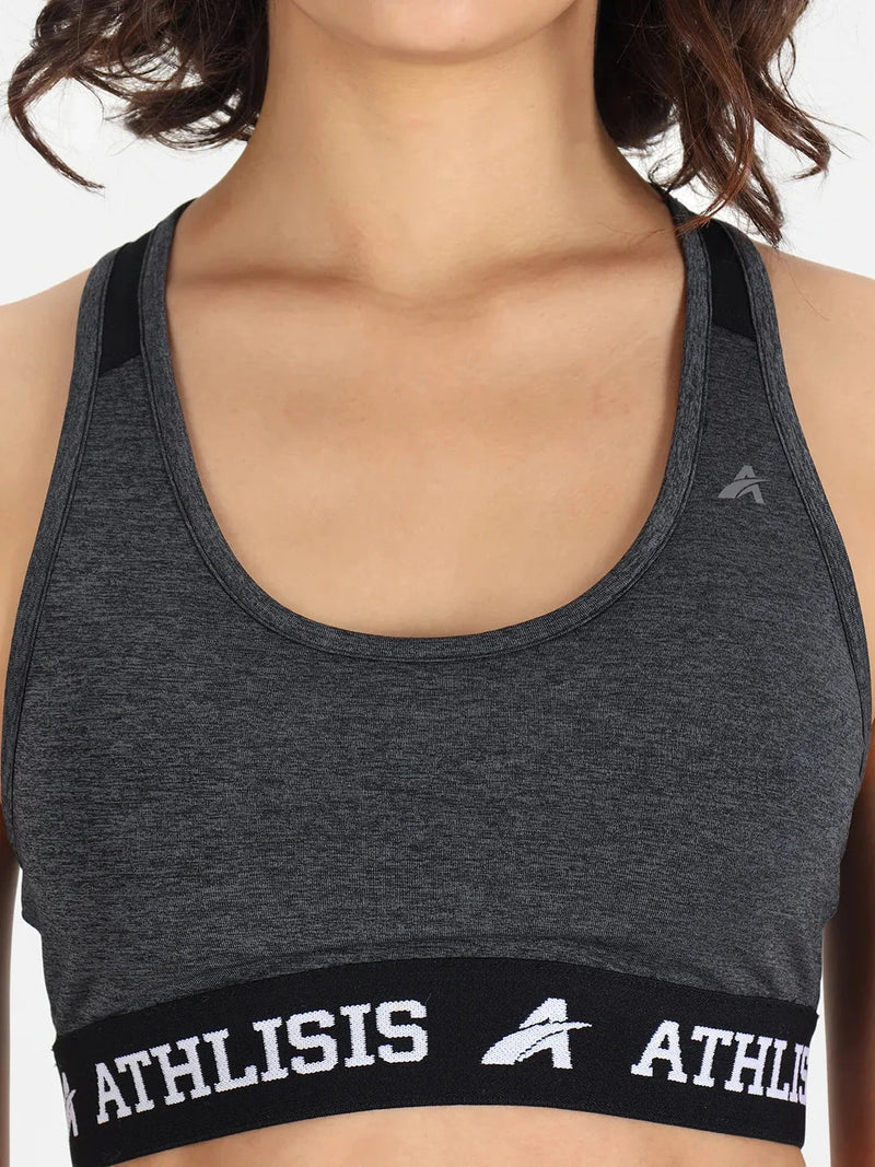 Typography Non-Wired Lightly Padded Workout Bra Athlisis Sports