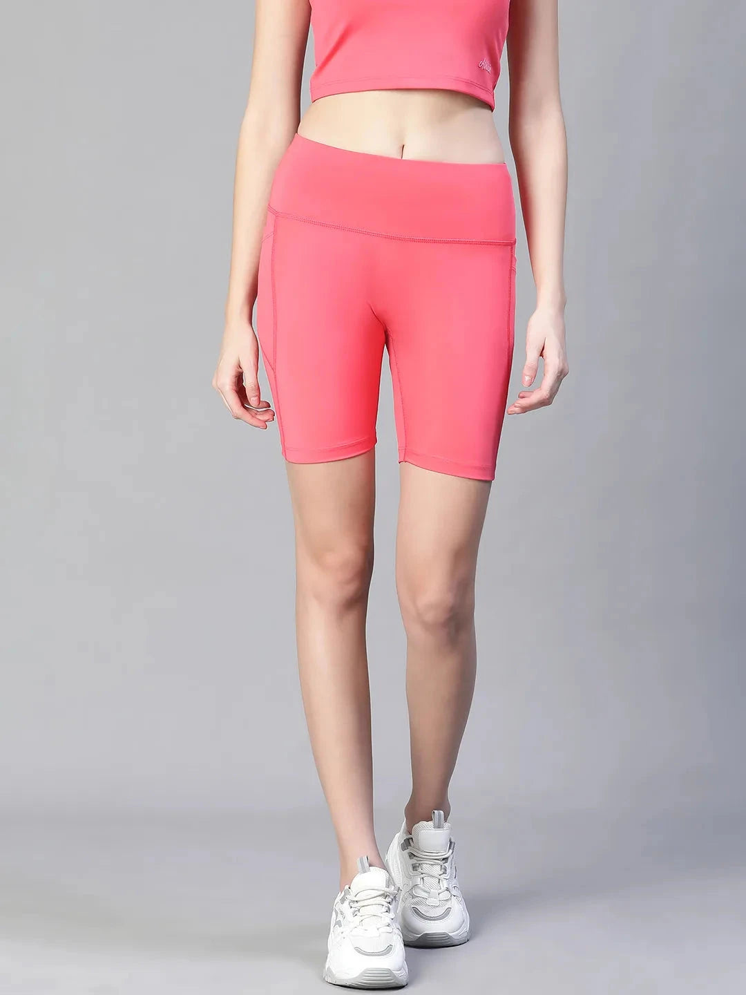 Pink Mid Waist Fitness Shorts Athlisis Sports