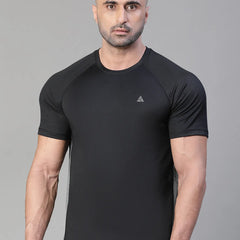 Contrast Side Panel T-Shirt Black