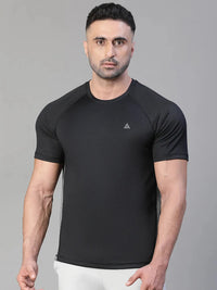 Contrast Side Panel T-Shirt Black Athlisis Sports