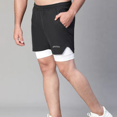 2 in 1 Lining Shorts Black
