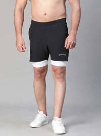 2 in 1 Lining Shorts Black Athlisis Sports
