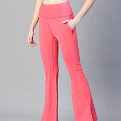 Women Black High Waist Tall Flare Pants Athlisis Sports