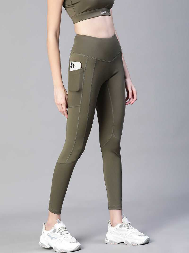 Kinetic Panel Legging Olive