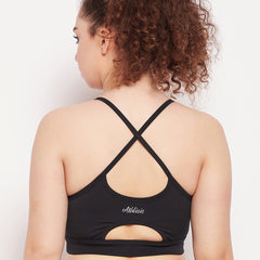 Keyhole X-Back Sports Bra Black