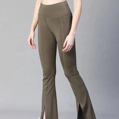 Women Black High Waist Tall Flare Pants Athlisis Sports