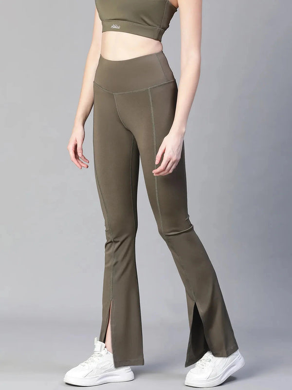 Women Black High Waist Tall Flare Pants Athlisis Sports