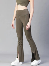 Women Black High Waist Tall Flare Pants Athlisis Sports
