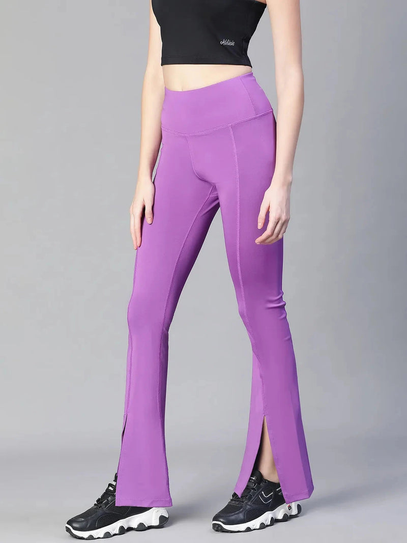 Women Black High Waist Tall Flare Pants Athlisis Sports