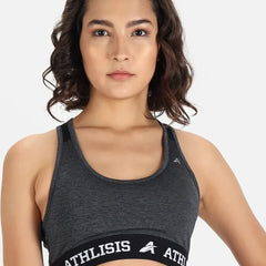 Typography Non-Wired Lightly Padded Workout Bra Athlisis Sports