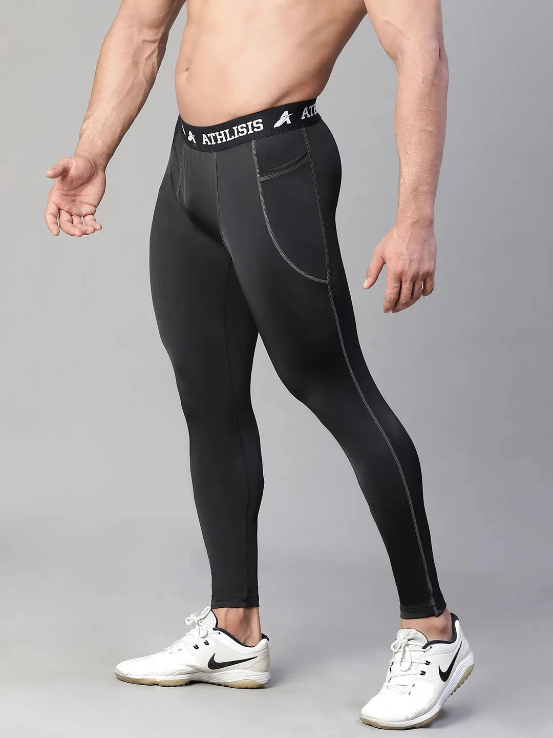 Nylon Basic Compression Tights Black Athlisis Sports