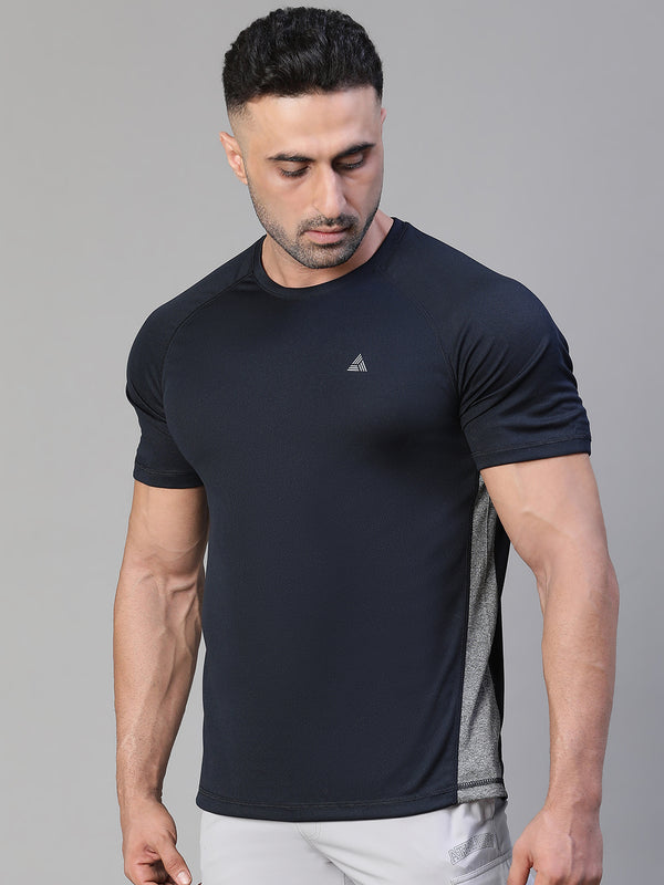 Contrast Side Panel T-Shirt Navy
