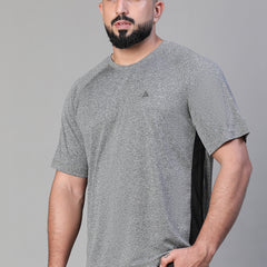 Contrast Side Panel T-Shirt Gray