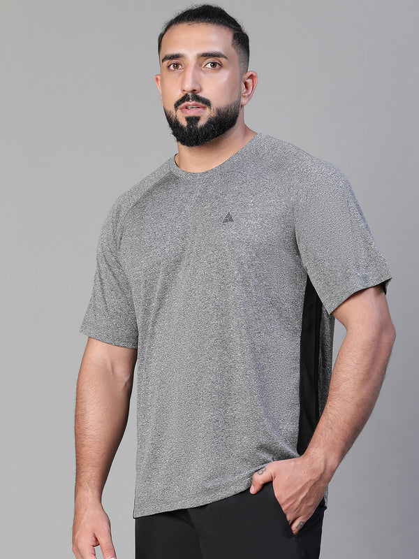 Contrast Side Panel T-Shirt Gray