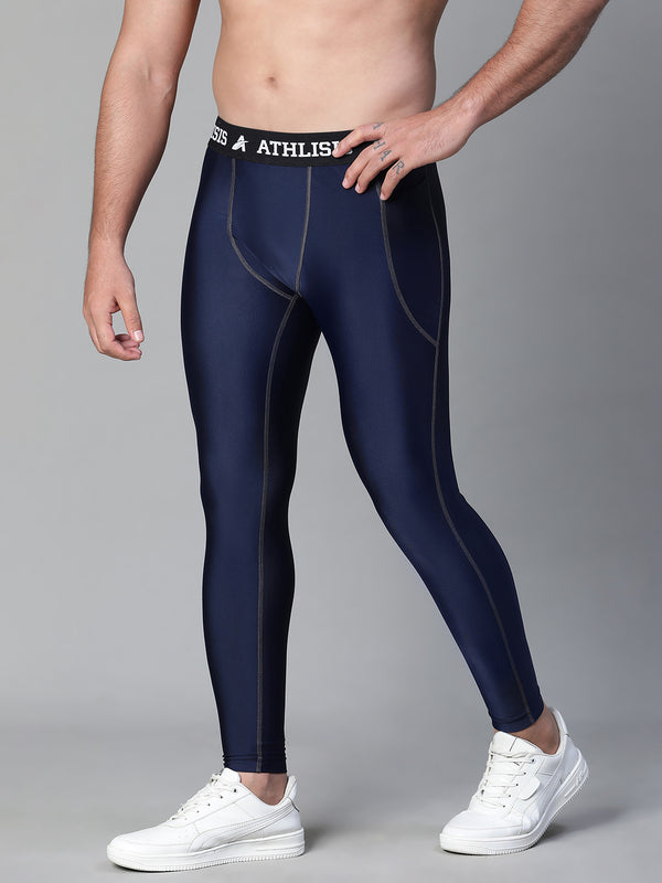 Nylon Basic Compression Tights Blue