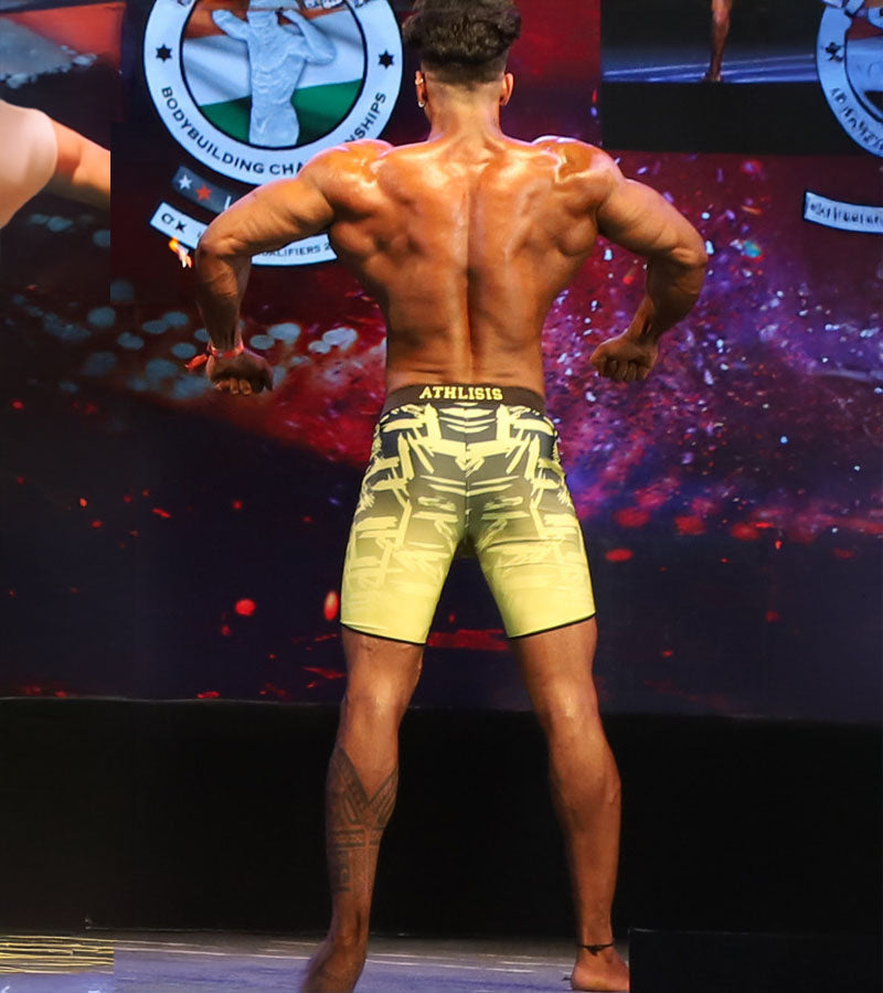 Yellow Harvy Men's Physique Shorts Athlisis Sports