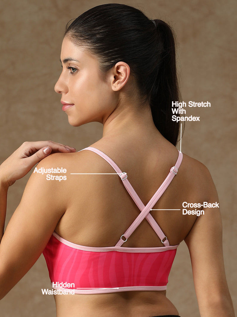 Flow Piping Sports Bra Pink