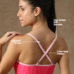 Flow Piping Sports Bra Pink