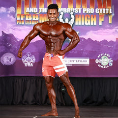 Coral & White Stripe Men's Physique Shorts