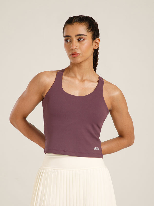 Built In Bra Y Adjustable Top Purple