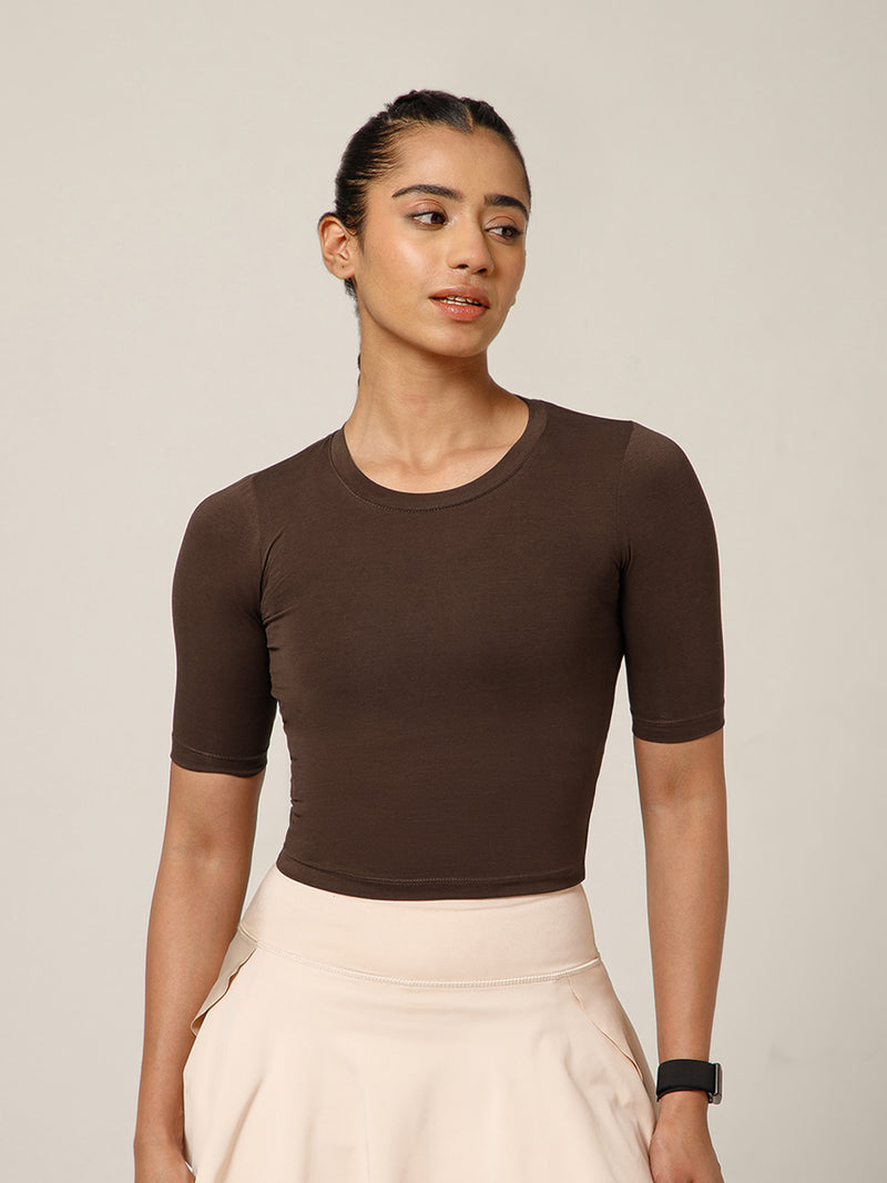 Essential Crop Top Brown