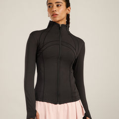Defined Seam Zip Jacket Black