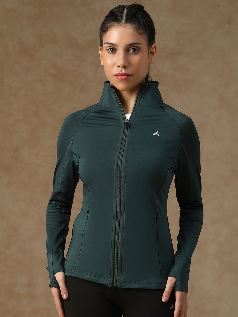 Midriff Crop Jacket Green