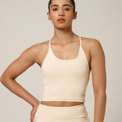 Cross Back Built In Bra Vanila