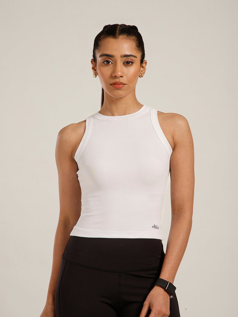 Ribbed Crop Top White