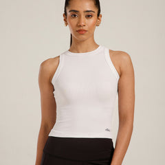 Ribbed Crop Top White