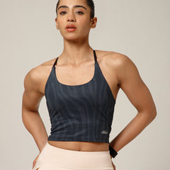 Cross Back Built In Bra Zebra Print