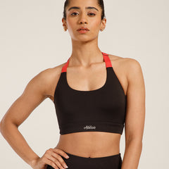 Y Adjustable Sports Bra Black & Pink