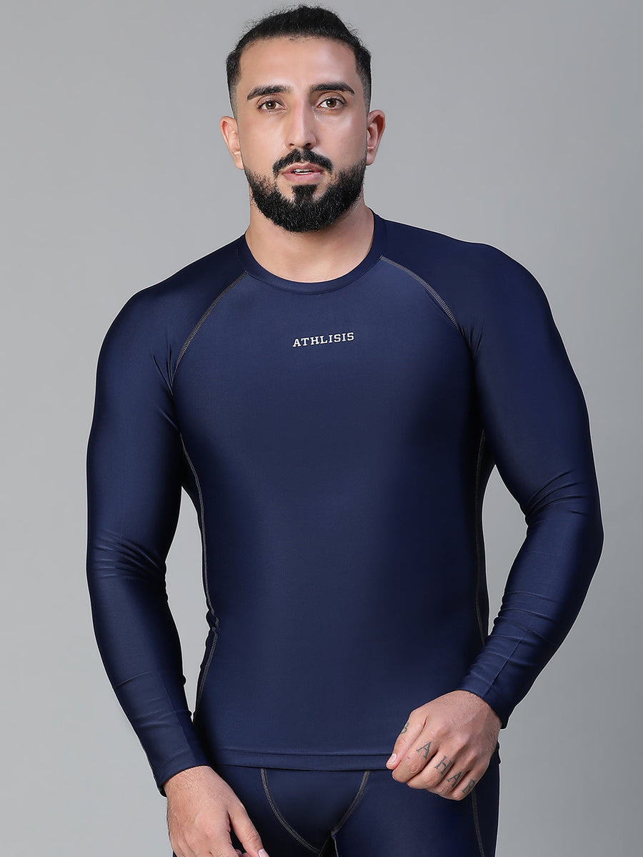 Basic Full Compression T-shirt Blue Athlisis Sports