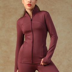 Ergonomic Seam Zip Jacket Maroon