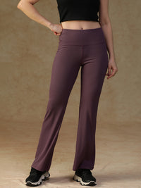 Ribbed Flare Pant Purple