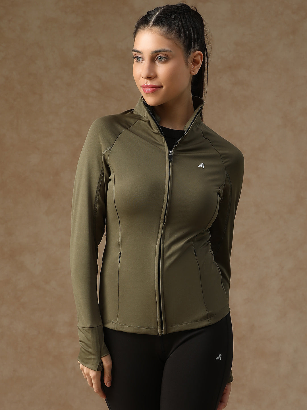 Midriff Crop Jacket Olive