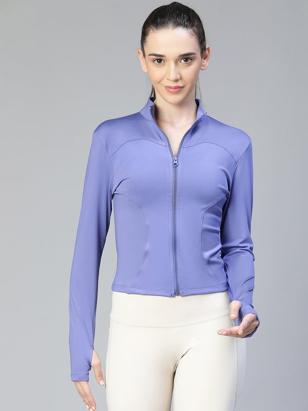 Sculpt Crop Jacket Purple