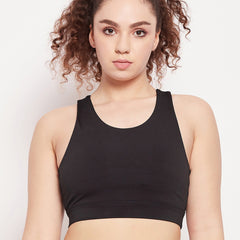 Racerback Contour Sports Bra Black