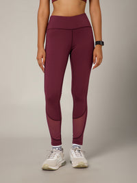 Vapor Mesh Legging Maroon