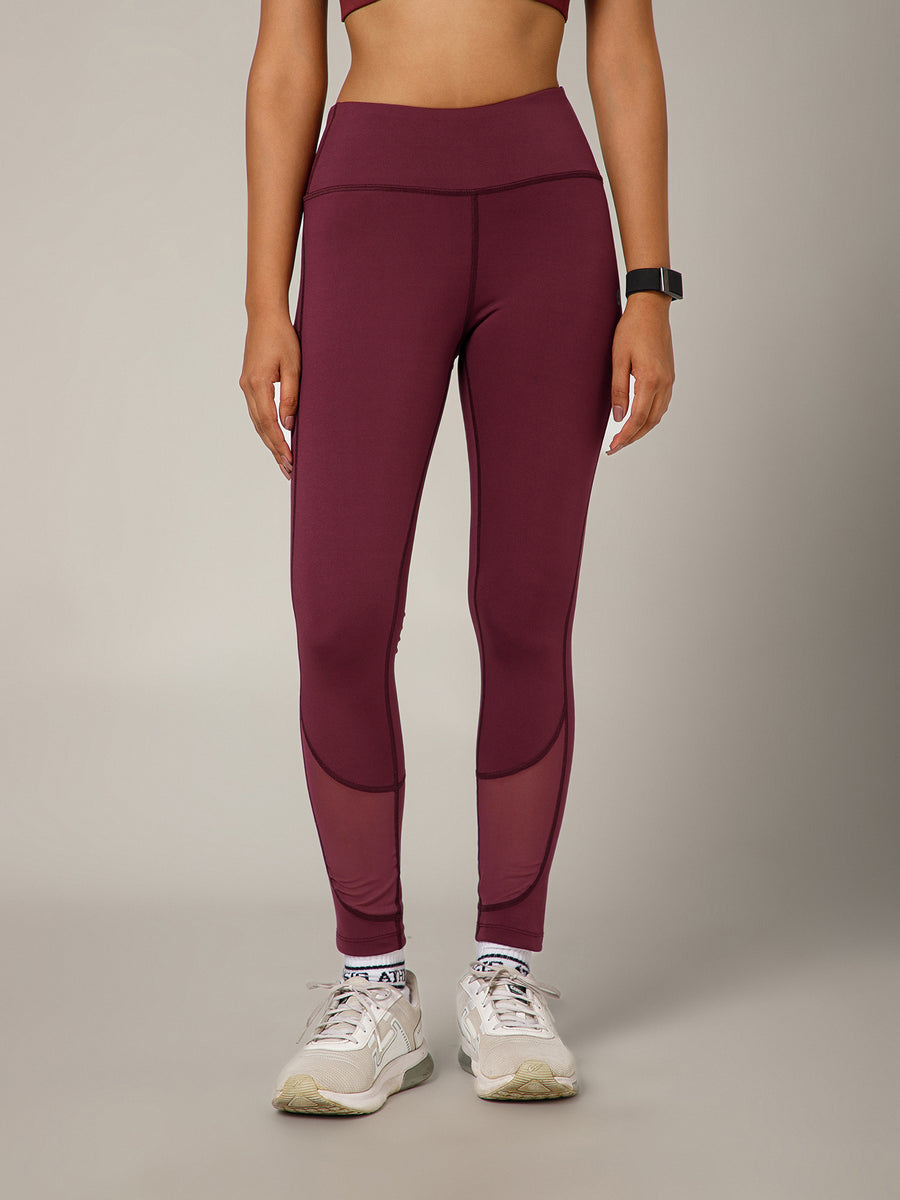 Vapor Mesh Legging Maroon