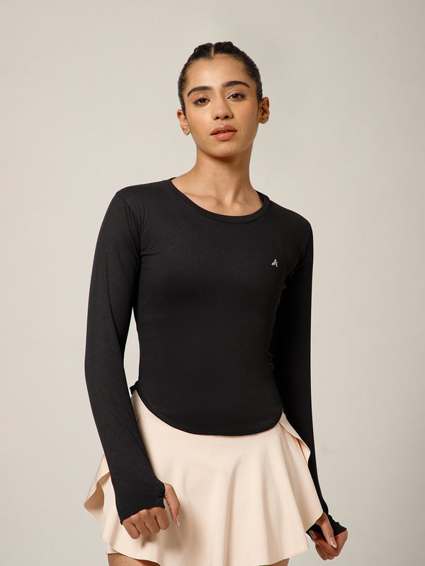 Bodycon Thumbhole T-shirt Black