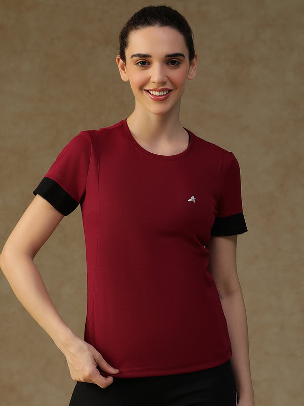 Contrast Tone T-Shirt Maroon