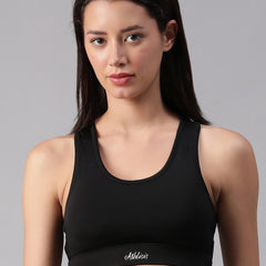 Minimalist Cutout Sports Bra Black